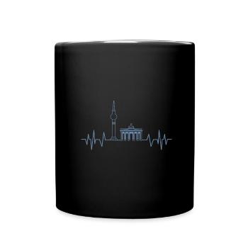 Berlin Heartbeat Design TV Tower and - Full Colour Mug - black - Front