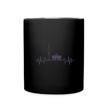 Berlin Heartbeat Design TV Tower and - Full Colour Mug - black - Front