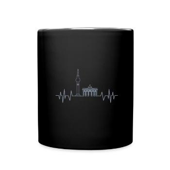 Berlin Heartbeat Design TV Tower and - Full Colour Mug - black - Front