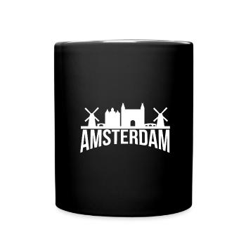 Amsterdam skyline - Full Colour Mug - black - Front