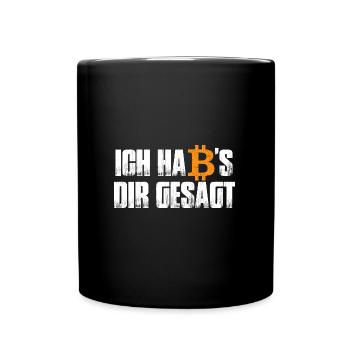 I told you - Bitcoin Blockchain - Full Colour Mug - black - Front