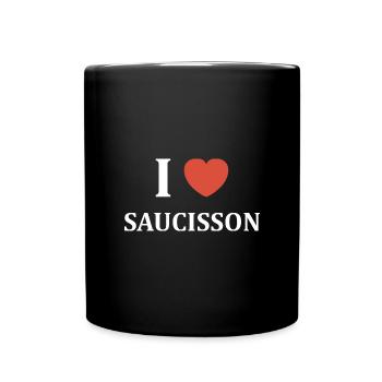 i love Saucisson - Mug uni - noir - Devant
