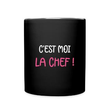 C'est moi la chef - Mug uni - noir - Devant