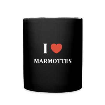 i love marmottes - Mug uni - noir - Devant