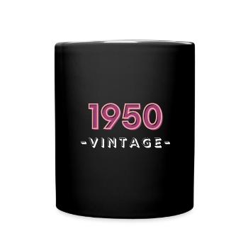 geboren 1950 geschenk idee geburtstag jahrgang 50 - Tasse einfarbig - Schwarz - Vorne