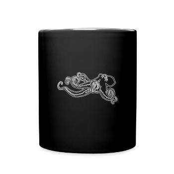 Grande pieuvre fière - Mug uni - noir - Devant