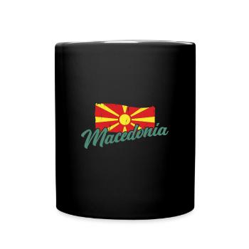 Mazedonien Skopje Balkan Herkunft Flagge National - Tasse einfarbig - Schwarz - Vorne