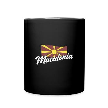 Mazedonien Skopje Balkan Herkunft Flagge National - Tasse einfarbig - Schwarz - Vorne