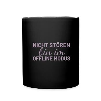 Nicht Stören bin im Offline Modus - Tasse einfarbig - Schwarz - Vorne