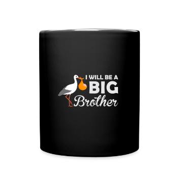 I will be a big brother stork - Full Colour Mug - black - Front