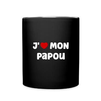 J'AIME mon papou - Mug uni - noir - Devant