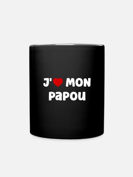 J'AIME mon papou - Mug uni - noir