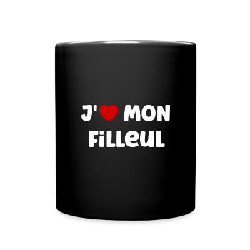 j'aime mon filleul - Mug uni - noir - Devant