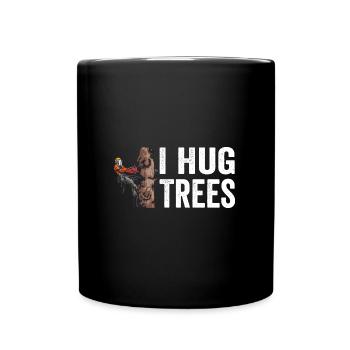 Motorsäge I Hug Trees Holzfäller Kettensäge - Tasse einfarbig - Schwarz - Vorne
