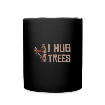 Motorsäge I Hug Trees Holzfäller Kettensäge - Tasse einfarbig - Schwarz - Vorne