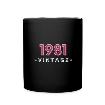 né en 1981 idée cadeau anniversaire année 81 - Mug uni - noir - Devant