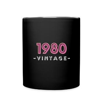born 1980 gift idea birthday year 80 - Full Colour Mug - black - Front
