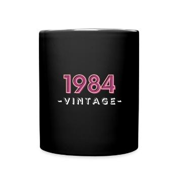 geboren 1984 geschenk idee geburtstag jahrgang 198 - Tasse einfarbig - Schwarz - Vorne