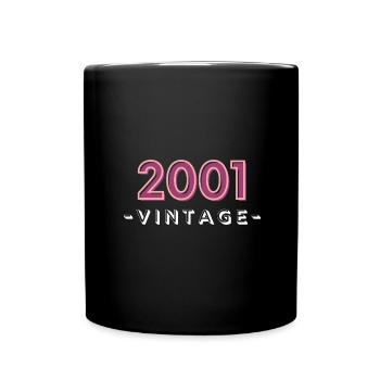 born 2001 gift idea birthday year 01 - Full Colour Mug - black - Front
