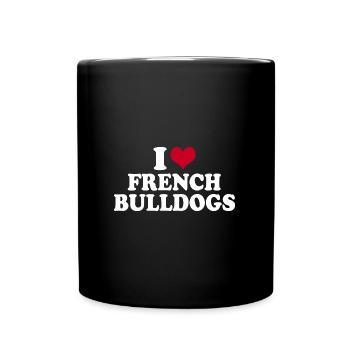 J’adore Français bouledogues - Mug uni - noir - Devant