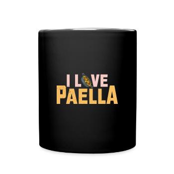 Spanish Cuisine Paella Rice Dish Travel Quote - Full Colour Mug - black - Front