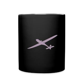 Sky Glider: Silhouette of a glider - Full Colour Mug - black - Front