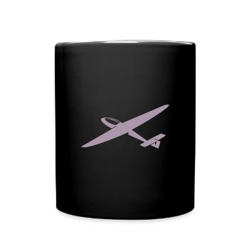 Minimalist Glider Pilot Silhouette - Full Colour Mug - black - Front