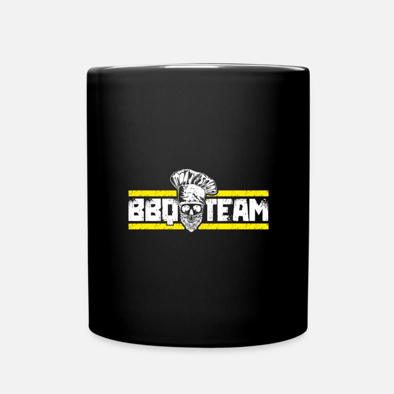 grill bbq team totenkopf - Tasse einfarbig - Schwarz