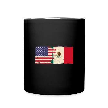 Mexikaner Mexiko Herkunft Landesfarben Spruch - Tasse einfarbig - Schwarz - Vorne