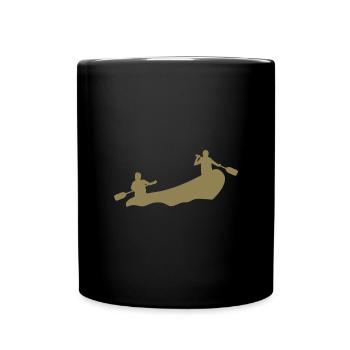Rafting Silhouette White Water Inflatable Boat River - Full Colour Mug - black - Front