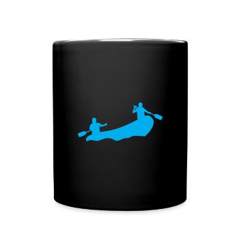 Rafting Silhouette White Water Inflatable Boat River - Full Colour Mug - black - Front