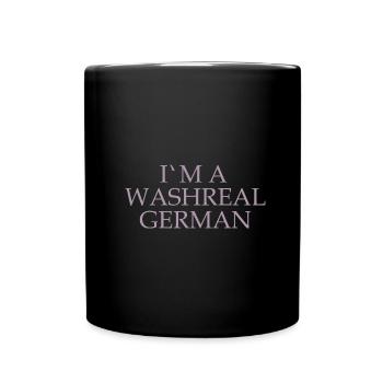 Witzige Denglisch Sprüche Waschechter Deutscher - Tasse einfarbig - Schwarz - Vorne