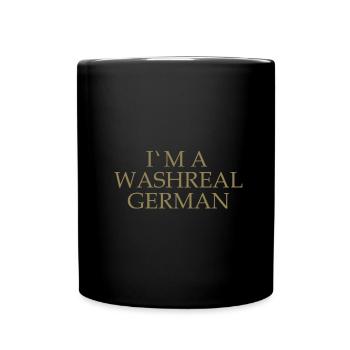 Witzige Denglisch Sprüche Waschechter Deutscher - Tasse einfarbig - Schwarz - Vorne