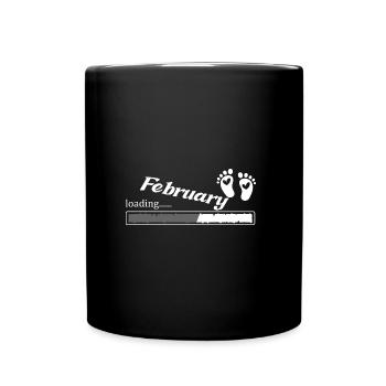 baby loading comes in February Pregnant - Full Colour Mug - black - Front