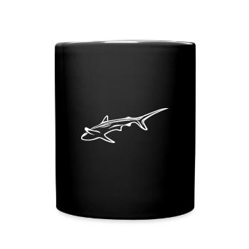 Eleganter Hai in Drift Strömung - Tasse einfarbig - Schwarz - Vorne