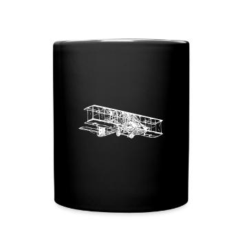 Illustration de la boîte de biplan vintage volant - Mug uni - noir - Devant