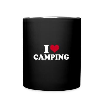 I Love Camping - Tasse einfarbig - Schwarz - Vorne