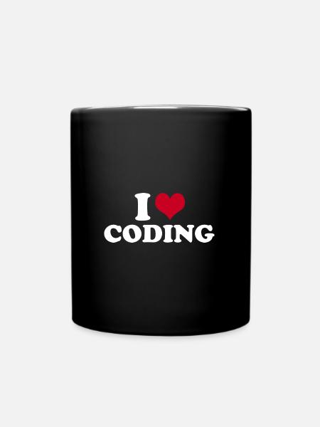 I Love Coding - Tasse einfarbig - Schwarz