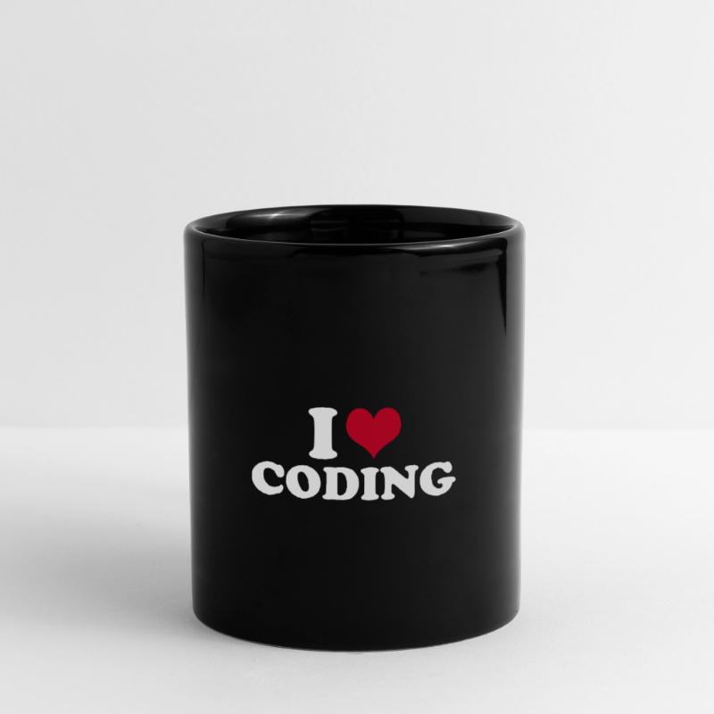 I Love Coding Tasse einfarbig