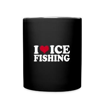 J’adore la pêche sur glace - Mug uni - noir - Devant