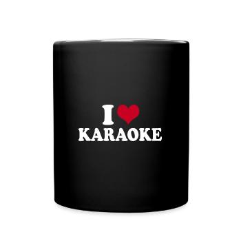 I Love Karaoke - Tasse einfarbig - Schwarz - Vorne