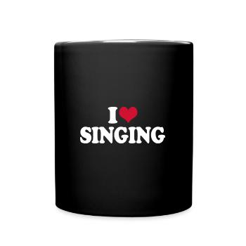 Singen Sänger I Love Singing - Tasse einfarbig - Schwarz - Vorne