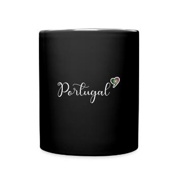 Portugal Flagge Landesfarben Patriotisch Reise - Tasse einfarbig - Schwarz - Vorne
