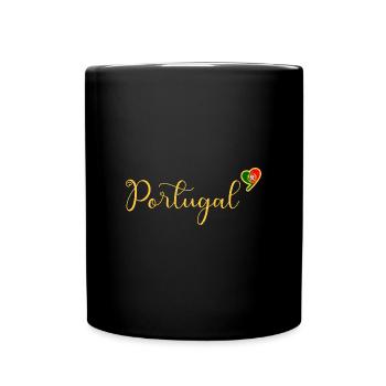 Portugal Flagge Landesfarben Patriotisch Reise - Tasse einfarbig - Schwarz - Vorne