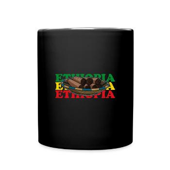 Äthiopische Küche Injera Brot National Gericht - Tasse einfarbig - Schwarz - Vorne