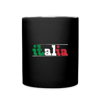 Rome Iatlia Drapeau de voyage italien Accueil - Mug uni - noir - Devant