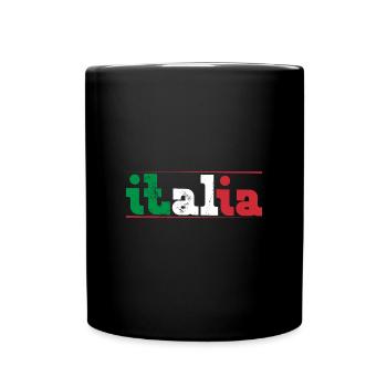 Rome Iatlia Drapeau de voyage italien Accueil - Mug uni - noir - Devant