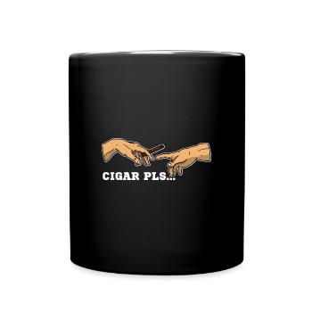 Kubanische Zigarre Cigar Raucher Rauchen - Tasse einfarbig - Schwarz - Vorne