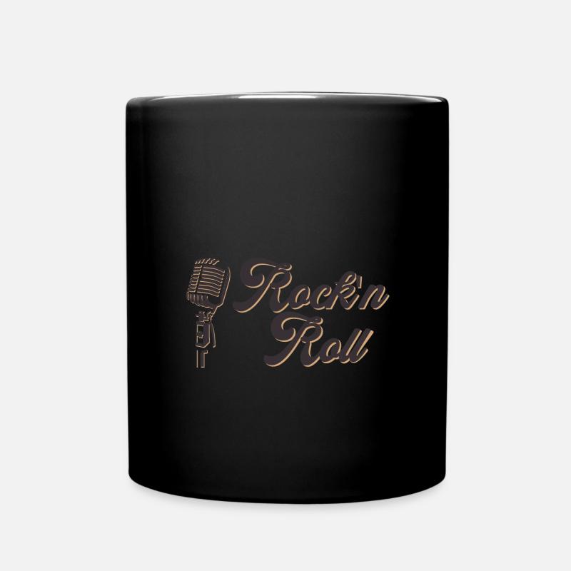 Rock n Roll Vintage Retro Mikrofon Elvis Musik - Tasse einfarbig - Schwarz