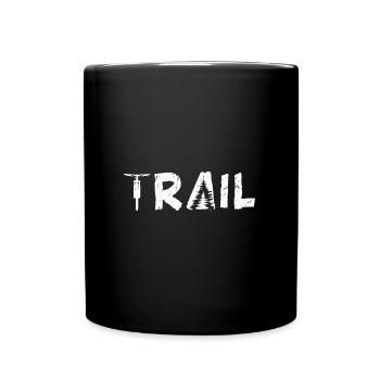Trail Mountainbike MTB - Tasse einfarbig - Schwarz - Vorne